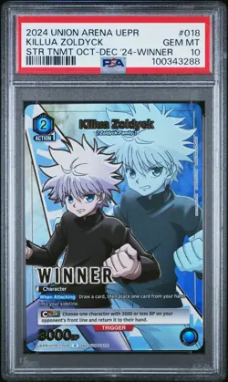 PSA 10 - Union Arena TCG HxH Killua Zoldyck Winner Promo GEM MINT - Image 1