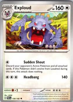 Pokemon TCG Exploud S&V Paradox Rift 150/182 Regular Uncommon Card NM - Image 1