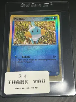 Mudkip 59/109 Reverse Holo Ruby and Sapphire Pokemon Card 2003 3/4 - Image 3