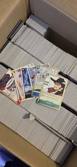 3250+ Bulk One Piece Trading Cards : Job Lot English Unsorted Mostly Non Holo - Image 1
