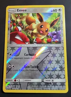 Pokemon Eevee 48/68 Reverse Holo Card - Hidden Fates 2019 Set - TCG Basic Eng - Image 2