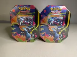 Pokemon Mega Charizard X EX Tin Multicolor Storage for TCG Cards (Lot of 2) - Image 3