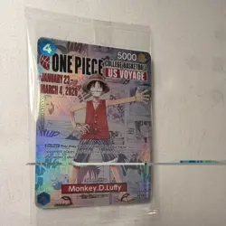 Sealed Bandai One Piece Card Game Monkey.D.Luffy US Voyage Promo Full Art Holo - Image 4