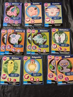 PokeTrivia Lot Of 12 Pokemon Cards Total - Image 1