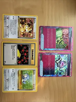 Lot Of 5 Pokemon Cards Vintage And Modern - Image 1
