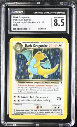CGC 8.5 Dark Dragonite 2002 Legendary Collection 5/110 Holo Pokemon Card - Image 1