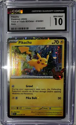 ✨ Pikachu Fart Swirl 🌀 Cosmo Holo HEAVILY BLEEDED Error Pokemon TCG Rare ✨ - Image 2