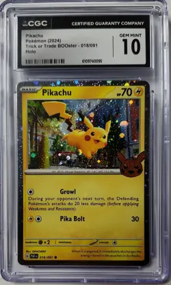 ✨ Pikachu Fart Swirl 🌀 Cosmo Holo HEAVILY BLEEDED Error Pokemon TCG Rare ✨ - Image 4