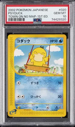 2002 POKEMON JPN THE TOWN ON NO MAP 1ST ED #020 PSYDUCK PSA 10 - Image 1
