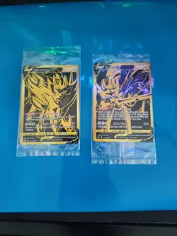 Pokemon TCG - Zacian V SWSH076 & Zamazenta V SWSH077 Gold Promos NM - Sealed - Image 1