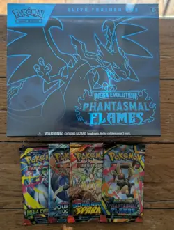 Pokemon Phantasmal Flames ETB Sealed - Plus 2 Loose Booster Packs - Image 1