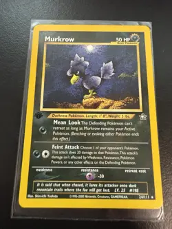 2000 POKEMON TCG NEO GENESIS 24/111 MURKROW 1ST EDITION RARE NEAR MINT - Image 1