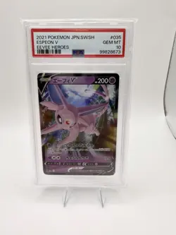 GRADED PSA 10 2021 Pokemon JPN.SWSH Espeon V Eevee Heroes #035 - Image 1