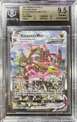 Pokemon TCG Rayquaza VMAX 218 Holo Ultra Rare BGS 9.5 Gem Mint Evolving Skies - Image 1