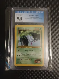 Brock's Zubat 1st edition CGC 9.5 Gem Mint #74/132 ~ English Pokemon 2000 vintag - Image 1