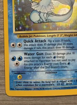 Pokemon TCG Vaporeon Holo Rare Card Jungle, 12/64, Lightly Played - Image 2
