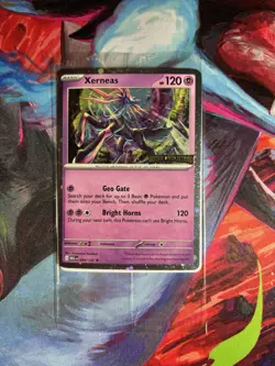 Xerneas 064/132 Me01: Mega Evolution Holo Stamped Sealed Promo Pokemon Card NM - Image 1
