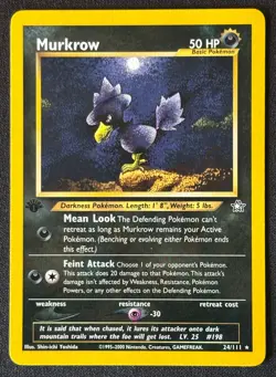 1st Edition Murkrow - Neo Genesis - #24/111 - Vintage Pokemon Card 2000 WOTC - Image 1