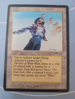 MTG Island of Wak-Wak Arabian Nights English Magic Rare Land Vintage PLAYED - Image 1