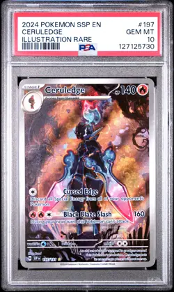 2024 POKEMON SSP EN-SURGING SPARKS ILLUSTRATION RARE #197 CERULEDGE PSA 10 - Image 1