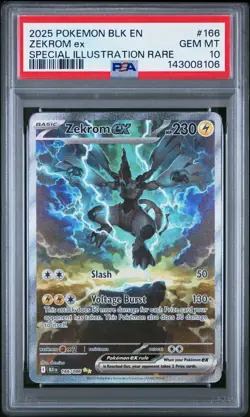 2025 POKEMON BLK EN-BLACK BOLT SPECIAL ILLUSTRATION RARE #166 ZEKROM EX PSA 10 - Image 1