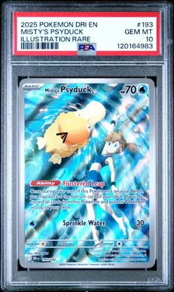 2025 POKEMON DRI EN-DESTINED RIVALS ILLUSTRATION RARE MISTY'S PSYDUCK PSA 10 - Image 1