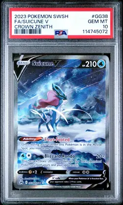 Fa/Suicune V Pokemon Sword And Shield Crown Zenith GG38 PSA 10 - Image 1