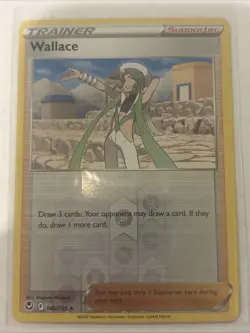 Reverse Holo Wallace 166/195 Uncommon Silver Tempest Pokemon TCG - Image 1