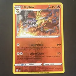 Delphox 027/195 Silver Tempest Reverse Holo Rare Pokemon Card NM - Image 1