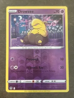 Drowzee 060/195 Swsh12: Silver Tempest Reverse Holo Pokemon TCG NM - Image 1