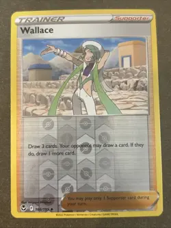 Wallace 166/195 Swsh12: Silver Tempest Reverse Holo Pokemon TCG NM - Image 1