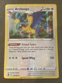 Archeops 147/195 Swsh12: Silver Tempest Holo Pokemon TCG NM - Image 1