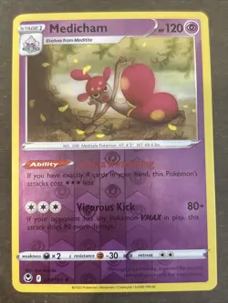 Medicham 073/195 Reverse Holo SWSH: Silver Tempest Pokemon TCG NM - Image 1