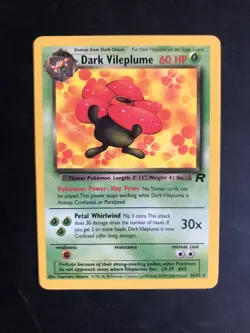 WOTC Pokemon Card Dark Vileplume Team Rocket Non Holo Rare 30/82 NM - Image 1