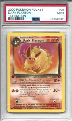 Pokemon Dark Flareon 35/82 Team Rocket Regular PSA 9 Mint - Image 1