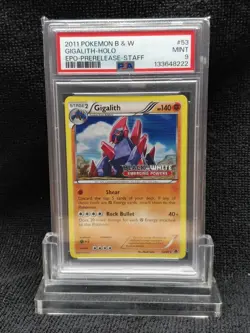 2011 Pokemon B&W Emerging Powers Gigalith Prerelease Staff #53/98 PSA 9 - Image 3