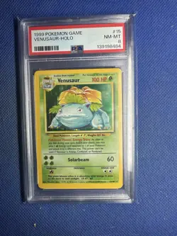 1999 Pokemon Game #15 Venusaur-Holo PSA 8 - Image 1