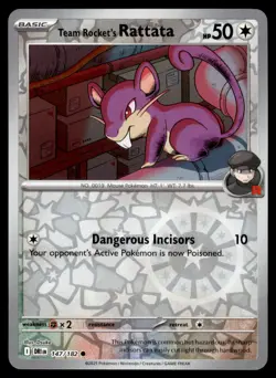 Team Rocket's Rattata 147/182 Common Destined Rivals Pokemon Reverse Holo NM - Image 1