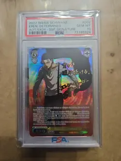 Psa 10 Weiss Schwarz Attack On Titan Eren Ssp Gold Signature - Image 1