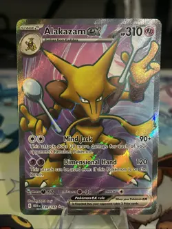 Pokemon Alakazam EX Holo Ultra Rare TCG Scarlet and Violet 151 Card 188/165 - Image 3