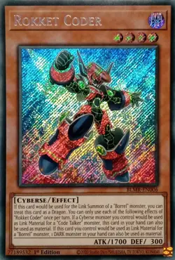 BLMR-EN006 ROKKET CODER SECRET RARE 1ST EDITION YuGiOh CARD - Image 1