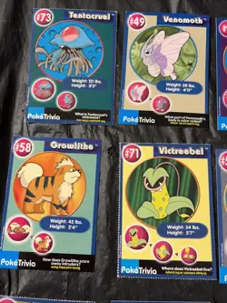 PokeTrivia Lot Of 12 Pokemon Cards Total Psyduck, Growlithe, And More - Image 5