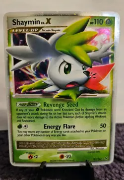Shaymin LV.X Platinum Holo Card Sky Forme 127/127 LP Pokemon Card 2009 Vintage - Image 1