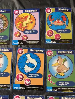 PokeTrivia Lot Of 12 Pokemon Cards Total Farfeth’d, Krabby And More - Image 4