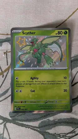 Pokemon TCG Scyther Card Paldean Fates 095/091 Baby Shiny - Image 1