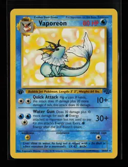 Vaporeon 28/64 Rare Jungle Non Holo 1st Edition Pokemon Card - Image 1