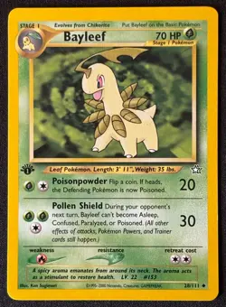 1st Edition Bayleef - Neo Genesis - #28/111 - Vintage Pokemon Card 2000 WOTC - Image 1