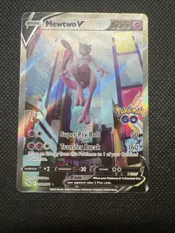 Pokemon Go Mewtwo v 2022 Full Art Rare Holo Card 072/078 TCG NM - Image 4