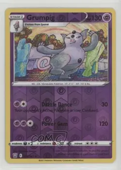 Grumpig Reverse Foil Pokemon Sword & Shield Battle Styles #056 - Image 1