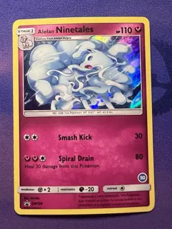 Alolan Ninetales SM128 Black Star Holo Rare Promo #30 TCG Pokemon Card - Image 1